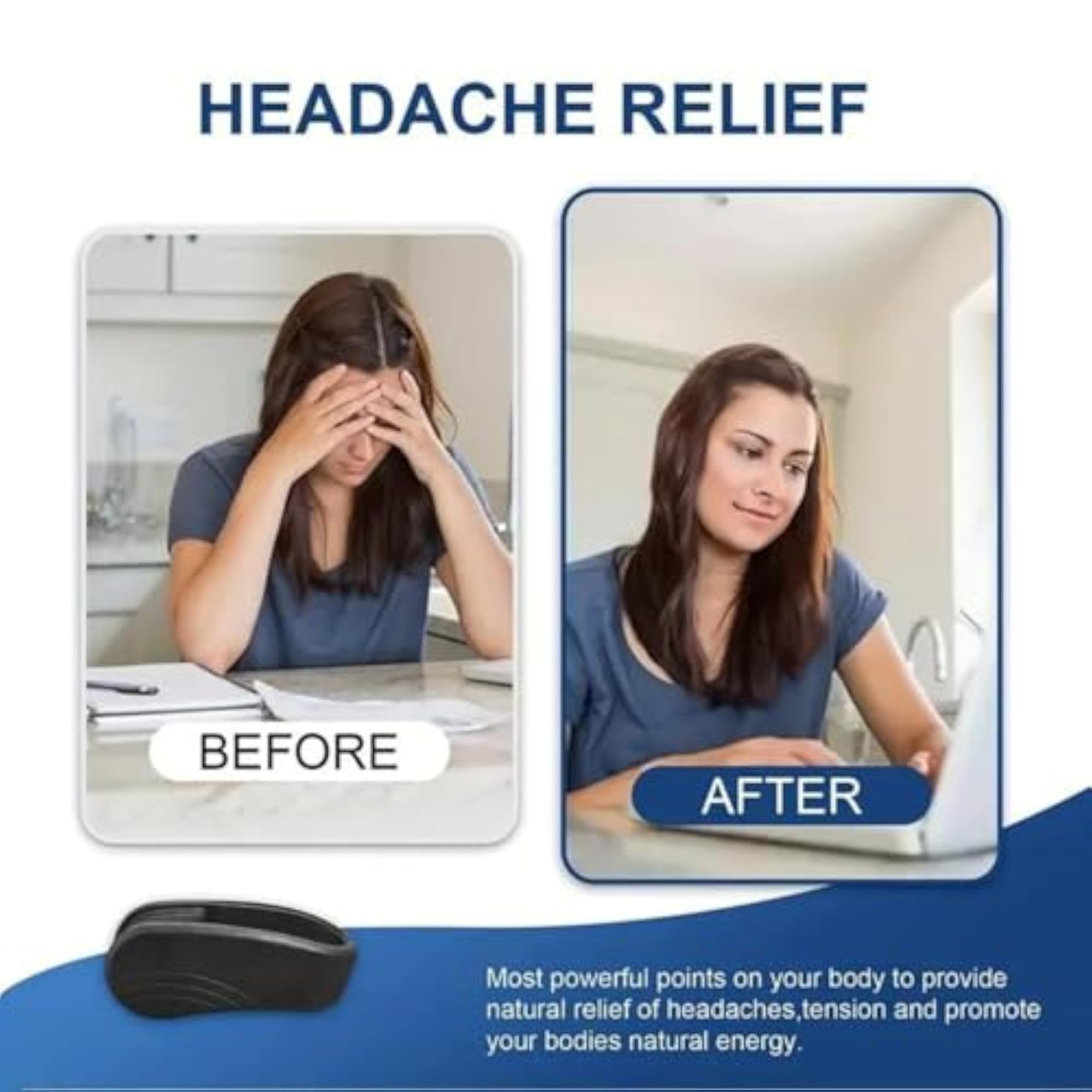 Headache Relief Wearable, Acupressure Hand Clip